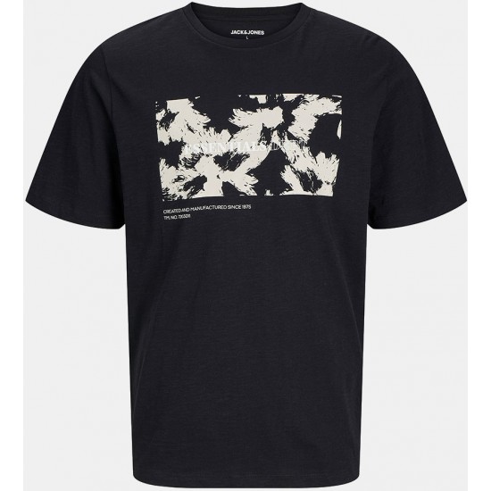 Jack & Jones Monochrome Shape Tee Ss Cre Jn 12269827-black Jack & Jones Monochrome Shape Tee Ss Cre Jn 12269827-black