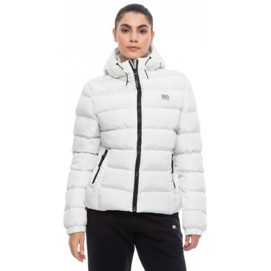 Be:Nation Κοντό Γυναικείο Puffer Μπουφάν για Χειμώνα 08102306 white Be:Nation Κοντό Γυναικείο Puffer Μπουφάν για Χειμώνα 08102306 white