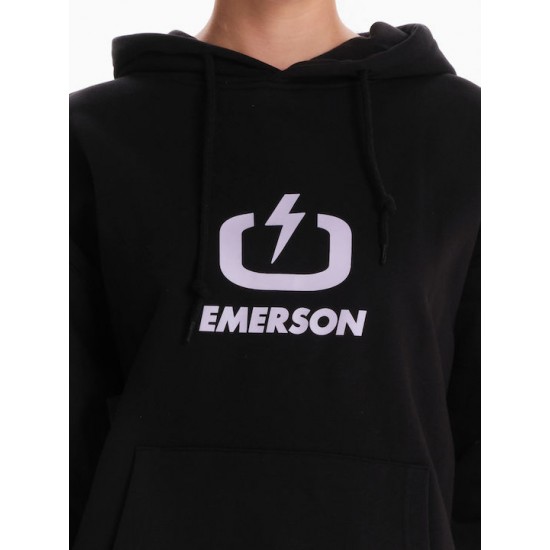 Emerson Γυναικείο Φούτερ με Κουκούλα Μαύρο 242.EW20.001-Black Emerson Γυναικείο Φούτερ με Κουκούλα Μαύρο 242.EW20.001-Black