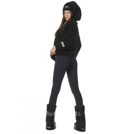 Body Action Γυναικείο Cropped Κολάν Ψηλόμεσο Μαύρο 011320 black