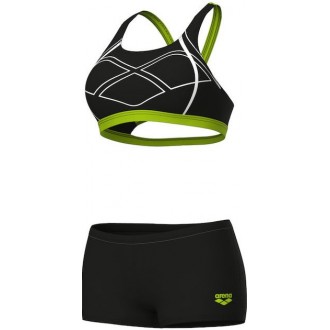 Arena Παιδικό Μαγιό Μπικίνι Μαύρο Λαχανί  008932-560 black artic lime
