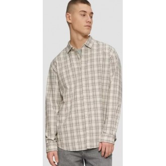 QS by S.Oliver Regular fittextured check cotton shirt 2164616-90N0