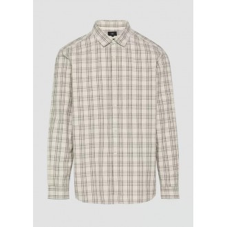 QS by S.Oliver Regular fittextured check cotton shirt 2164616-90N0