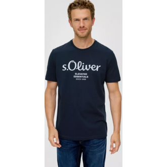S.Oliver  Men Cotton Classic T-shirt with a logo print 2139909-59d1