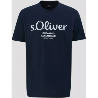 S.Oliver Men Cotton Classic T-shirt with a logo print 2139909-59d1 S.Oliver Men Cotton Classic T-shirt with a logo print 2139909-59d1