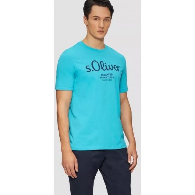 S.Oliver Men Cotton Classic T-shirt with a logo print 2139909-62d1 S.Oliver Men Cotton Classic T-shirt with a logo print 2139909-62d1