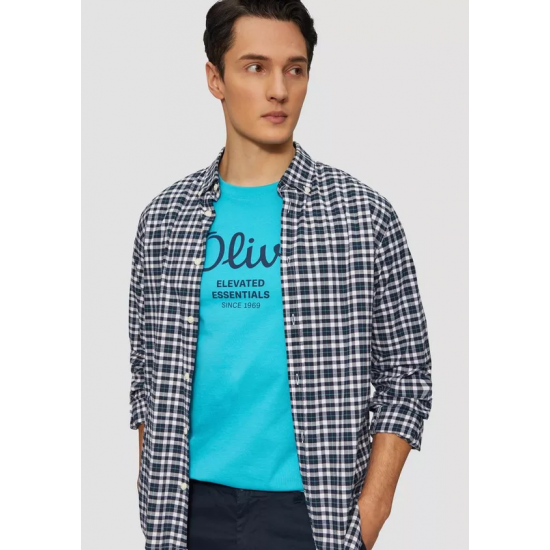 S.Oliver Men Cotton Classic T-shirt with a logo print 2139909-62d1 S.Oliver Men Cotton Classic T-shirt with a logo print 2139909-62d1
