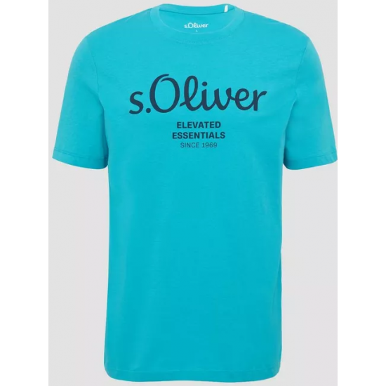 S.Oliver Men Cotton Classic T-shirt with a logo print 2139909-62d1 S.Oliver Men Cotton Classic T-shirt with a logo print 2139909-62d1