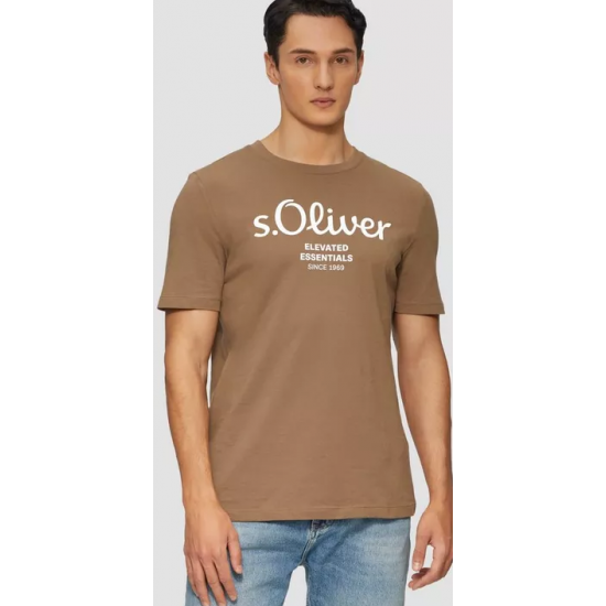 S.Oliver Men Cotton Classic T-shirt with a logo print 2139909-84d1 S.Oliver Men Cotton Classic T-shirt with a logo print 2139909-84d1