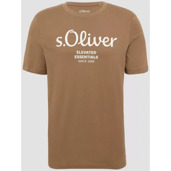 S.Oliver Men Cotton Classic T-shirt with a logo print 2139909-84d1 S.Oliver Men Cotton Classic T-shirt with a logo print 2139909-84d1