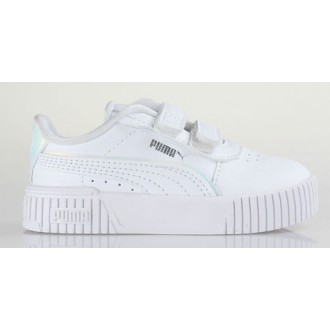 Puma Παιδικά Bebe Sneakers Carina 2.0 Holo 2.0 V Inf με Σκρατς Λευκά 398739-01