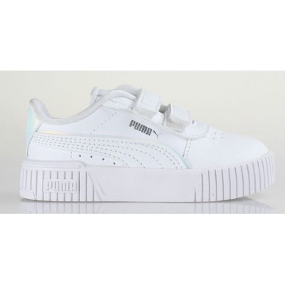 Puma Παιδικά Bebe Sneakers Carina 2.0 Holo 2.0 V Inf με Σκρατς Λευκά 398739-01