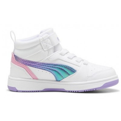 Puma Παιδικά Sneakers High Rebound V6 Mid Bouncy Sky Ac+ Λευκά 398726-01