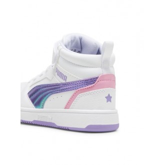 Puma Παιδικά Sneakers High Rebound V6 Mid Bouncy Sky Ac+ Λευκά 398726-01