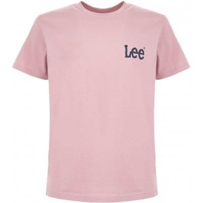 Lee Ανδρικό T-shirt Ροζ με Λογότυπο lmg0009 - soft mauve