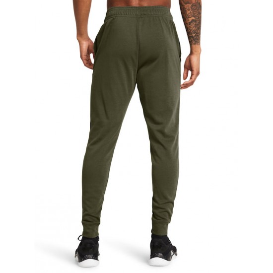 Under Armour Terry Rival Παντελόνι Φόρμας με Λάστιχο Khaki 1380843-390