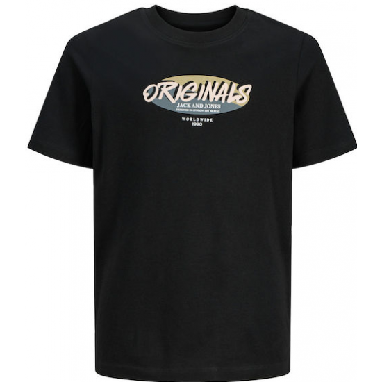 Jack & Jones Παιδική Μπλούζα Κοντομάνικη Μαυρο 12278350 black Jack & Jones Παιδική Μπλούζα Κοντομάνικη Μαυρο 12278350 black