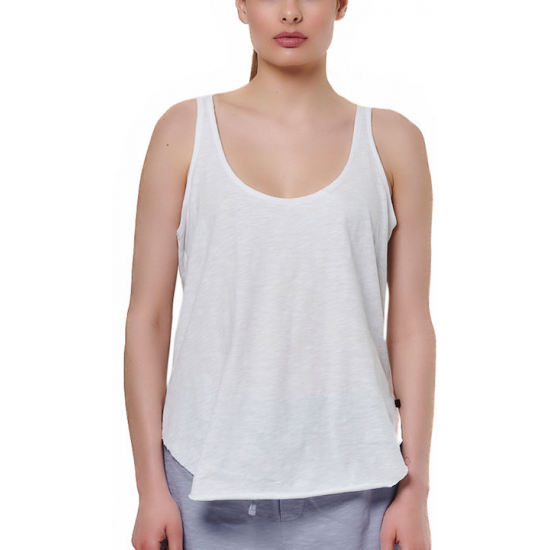 Body Action Γυναικεία Μπλούζα Βαμβακερή Αμάνικη White 041517-01