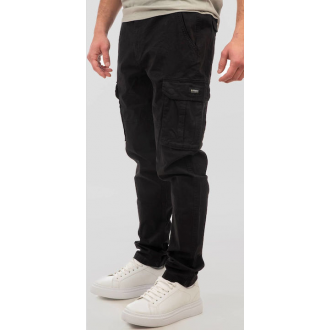 Rebase Παντελόνι Cargo Ελαστικό Black 251rccp-4026 black