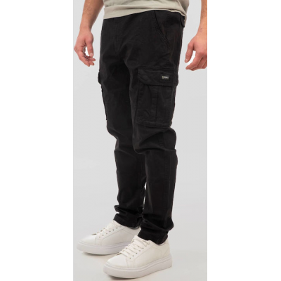 Rebase Παντελόνι Cargo Ελαστικό Black 251rccp-4026 black Rebase Παντελόνι Cargo Ελαστικό Black 251rccp-4026 black