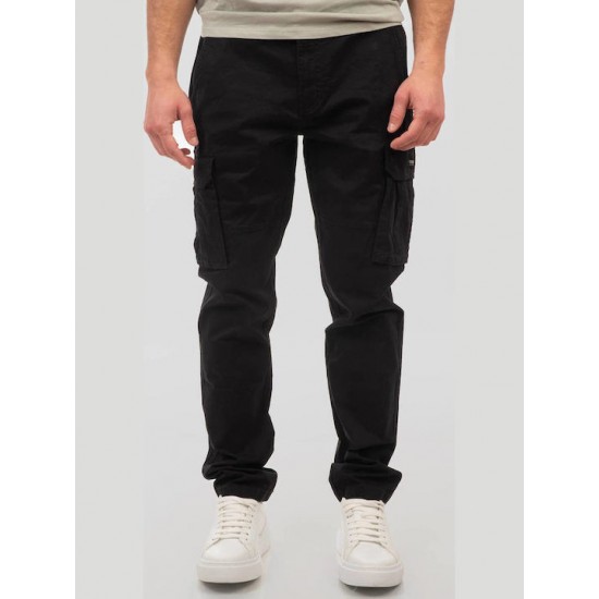Rebase Παντελόνι Cargo Ελαστικό Black 251rccp-4026 black Rebase Παντελόνι Cargo Ελαστικό Black 251rccp-4026 black