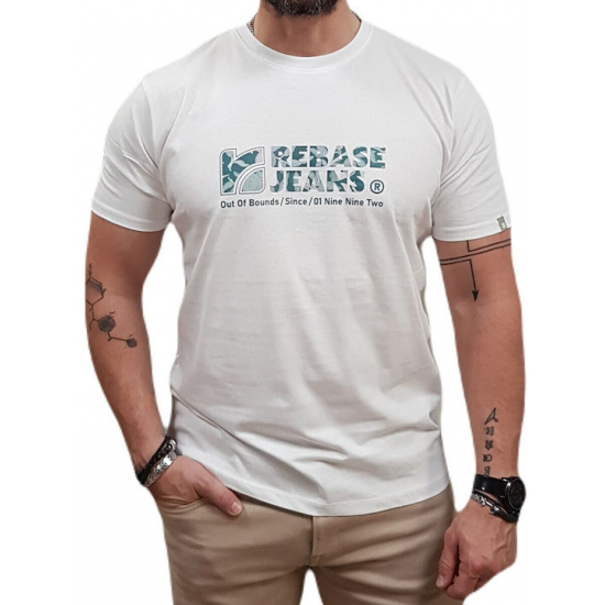 Rebase Ανδρική Μπλούζα T-Shirt 251rts-9013 white Rebase Ανδρική Μπλούζα T-Shirt 251rts-9013 white