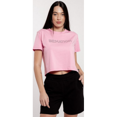 Be:Nation Γυναικείο Crop Top Κοντομάνικο Pink 05112503-08 Be:Nation Γυναικείο Crop Top Κοντομάνικο Pink 05112503-08