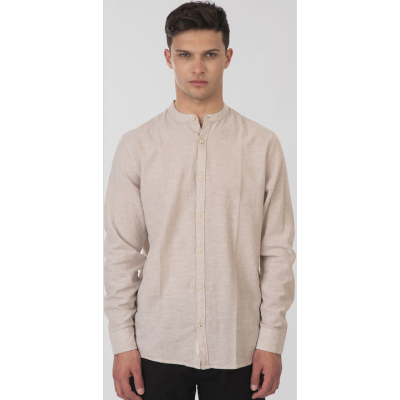 Rebase Long Sleeve Mao Linen Shirt 251RGS-5057 beige Rebase Long Sleeve Mao Linen Shirt 251RGS-5057 beige
