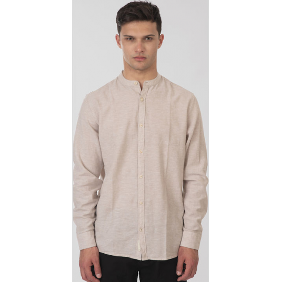 Rebase Long Sleeve Mao Linen Shirt 251RGS-5057 beige Rebase Long Sleeve Mao Linen Shirt 251RGS-5057 beige