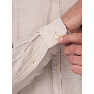 Rebase Long Sleeve Mao Linen Shirt 251RGS-5057 beige Rebase Long Sleeve Mao Linen Shirt 251RGS-5057 beige
