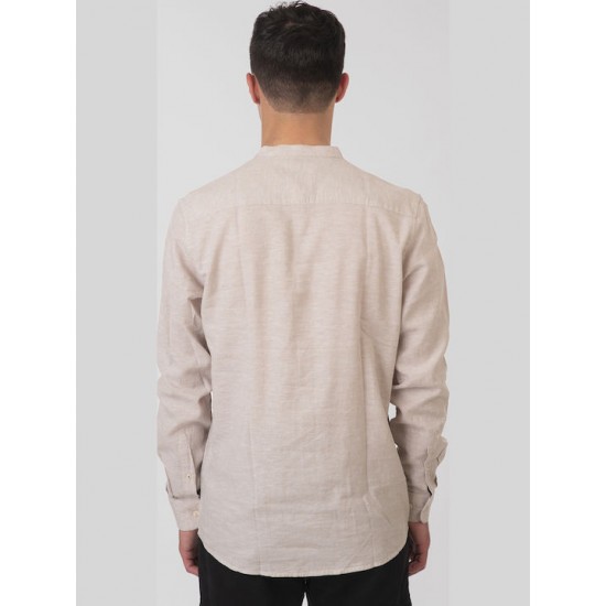 Rebase Long Sleeve Mao Linen Shirt 251RGS-5057 beige Rebase Long Sleeve Mao Linen Shirt 251RGS-5057 beige