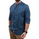 Rebase Long Sleeve Mao Linen Shirt 251RGS-5057 colonial blue Rebase Long Sleeve Mao Linen Shirt 251RGS-5057 colonial blue