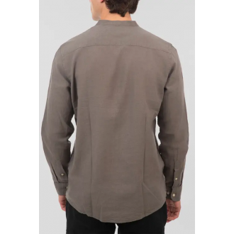 Rebase Long Sleeve Mao Linen Shirt 251RGS-5057 olive Rebase Long Sleeve Mao Linen Shirt 251RGS-5057 olive