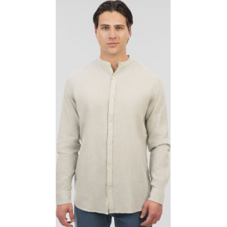 Rebase Long Sleeve Mao Linen Shirt  251RGS-5057 sage green