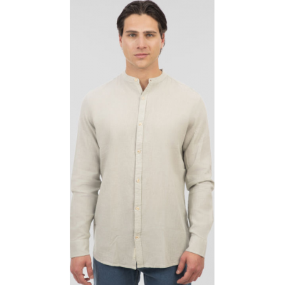 Rebase Long Sleeve Mao Linen Shirt 251RGS-5057 sage green Rebase Long Sleeve Mao Linen Shirt 251RGS-5057 sage green
