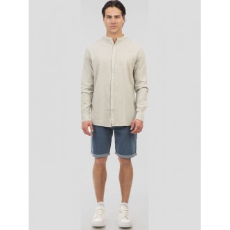 Rebase Long Sleeve Mao Linen Shirt 251RGS-5057 sage green Rebase Long Sleeve Mao Linen Shirt 251RGS-5057 sage green