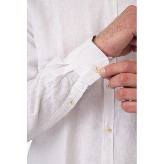 Rebase Shirts Blend with Standard Collar and Long Sleeves 251rgs-5056 linen white Rebase Shirts Blend with Standard Collar and Long Sleeves 251rgs-5056 linen white