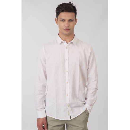 Rebase Shirts Blend with Standard Collar and Long Sleeves 251rgs-5056 linen white Rebase Shirts Blend with Standard Collar and Long Sleeves 251rgs-5056 linen white