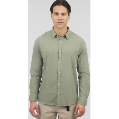 Rebase Shirts Blend with Standard Collar and Long Sleeves 251rgs - 5056 palm green