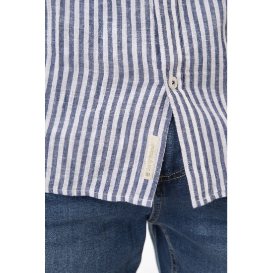 Rebase Shirts Linen Blend with Mao Collar and Long Sleeves 251rgs- 5063 cc81 blue white Rebase Shirts Linen Blend with Mao Collar and Long Sleeves 251rgs- 5063 cc81 blue white