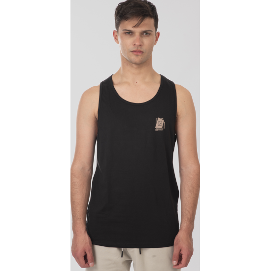 Rebase T-Shirts Sleeveless Front-Back Printed 251RTSL-9024 black