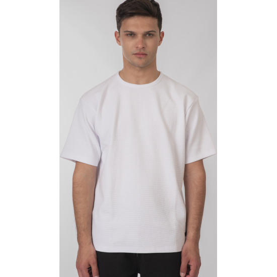 Rebase T-Shirts in Waffle Fabric Relaxed Fit 251RTS-9040 cool white Rebase T-Shirts in Waffle Fabric Relaxed Fit 251RTS-9040 cool white