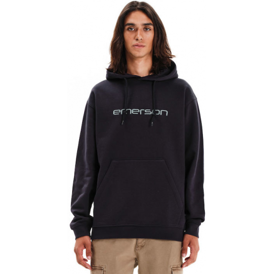 Emerson Φούτερ Fleece με Κουκούλα Μαύρο 252.EM20.06-Midnight Emerson Φούτερ Fleece με Κουκούλα Μαύρο 252.EM20.06-Midnight