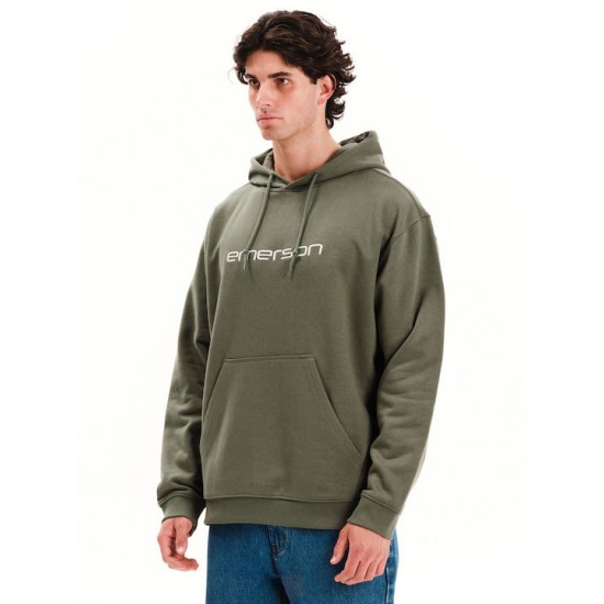 Emerson Φούτερ Fleece με Κουκούλα 252.EM20.06-Olive-Green Emerson Φούτερ Fleece με Κουκούλα 252.EM20.06-Olive-Green