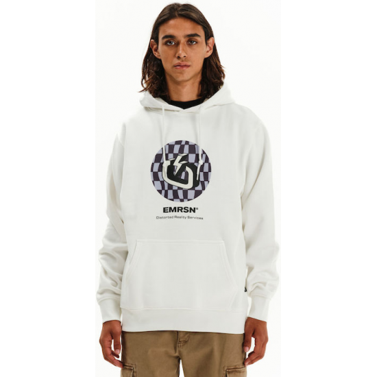 Emerson Φούτερ Fleece με Κουκούλα Λευκό 252.EM20.07-Off-White Emerson Φούτερ Fleece με Κουκούλα Λευκό 252.EM20.07-Off-White