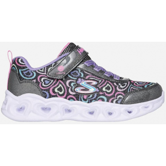 Skechers Αθλητικά Παιδικά Παπούτσια με φωτάκια Running με Σκρατς Μαύρα 303257L-BKMT