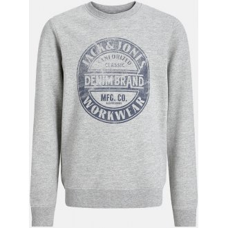 JACK&JONES JJJEANS SWEAT O-NECK JNR 12259862 - LIGHT GREY MELANGE JACK&JONES JJJEANS SWEAT O-NECK JNR 12259862 - LIGHT GREY MELANGE