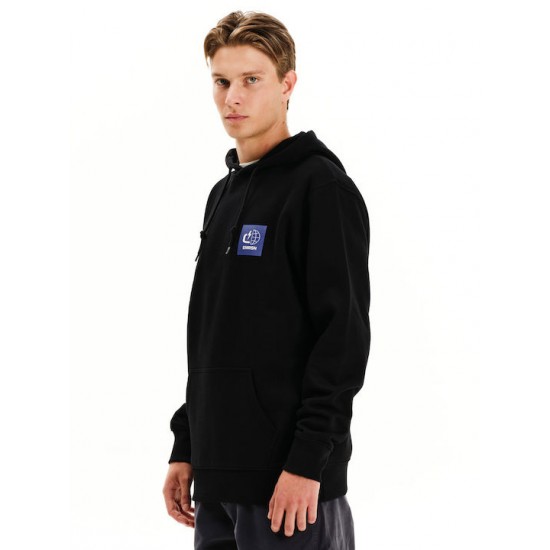 Emerson Φούτερ Fleece με Κουκούλα κι τύπωμα στην πλάτη 252.EM20.30-BLACK Emerson Φούτερ Fleece με Κουκούλα κι τύπωμα στην πλάτη 252.EM20.30-BLACK