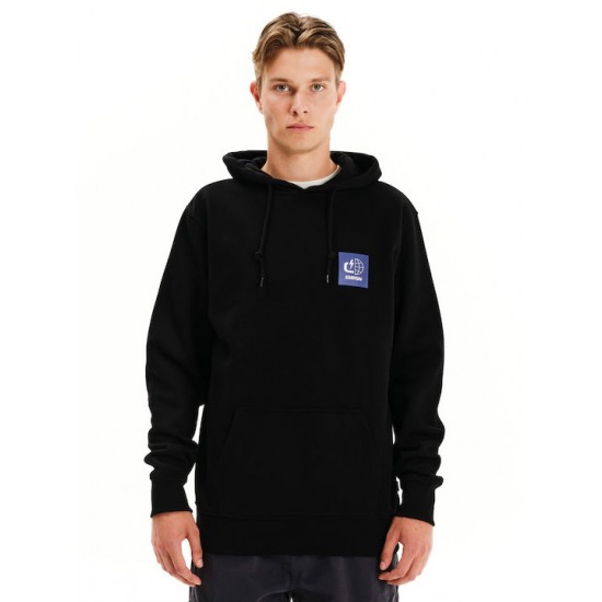 Emerson Φούτερ Fleece με Κουκούλα κι τύπωμα στην πλάτη 252.EM20.30-BLACK Emerson Φούτερ Fleece με Κουκούλα κι τύπωμα στην πλάτη 252.EM20.30-BLACK