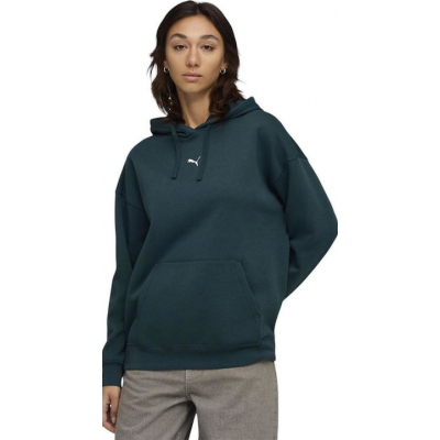 Puma Logo Μακρύ Γυναικείο Φούτερ με Κουκούλα Πράσινο 685398-75